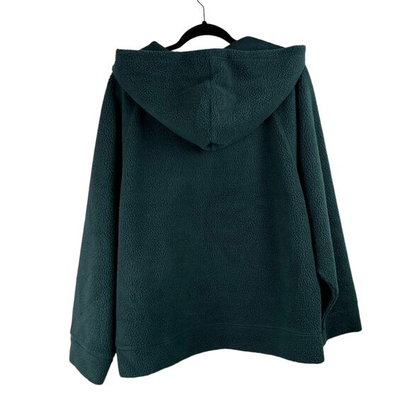 Topshop Green Quarter Zip Casual Fleece Pullover Hoodie Oversized Medium NWOT - Picture 2 of 13
